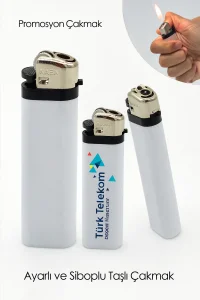Promix Go Kasai F4010 Taşlı Ayarlı Siboplu Çift Taraflı UV Baskılı Promosyon Çakmak Logolu Reklam Hediyelik Çakmak 20PXC250906