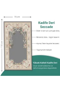 Ravabi Rug Araç İçi ve İşyeri İçin Deri Tabanlı Namazlık, Çantalı Hediyelik Seyahat Seccadesi 70x110cm 21RSD231019