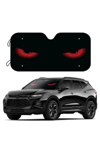 SonicTouch Araç Güneşlik UV Koruyucu Perde Katlanabilir Vantuzlu Araba Ön Cam Güneş Perdesi 70x145cm