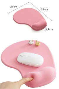 SonicTouch Bilek Destekli Pembe Damla Tipi Pürüzsüz Yüzey Dikişsiz Gamer Oyuncu Mouse Pad 20x22cm