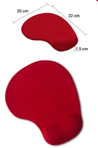 SonicTouch Bilek Destekli Kırmızı Damla Tipi Pürüzsüz Yüzey Dikişsiz Gamer Oyuncu Mouse Pad 20x22cm