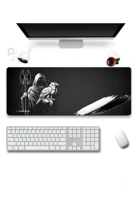 SonicTouch Kartalın Efendisi Siyah Beyaz Dikişsiz Pürüzsüz Sıvı Geçirmez XXL Gamer Klavye Mousepad 40x90cm