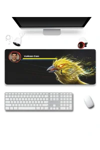 SonicTouch Kişiye isme Özel Kanarya Figürlü Sarı Lacivert Fotoğraflı XXL Dikişsiz Gamer Klavye Mousepad 40x90cm