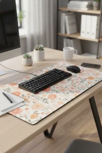 SonicTouch Nar Çiçeği Rüyası Dikişsiz Pürüzsüz Sıvı Geçirmez XXL Gamer Ofis Klavye Mousepad 40x90cm