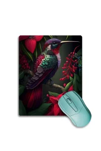 SonicTouch Sinek Kuşu Temalı Pembe Zambak Çiçekli Kaydırmaz Gaming Oyuncu Dikişsiz Mouse Pad17x21cm
