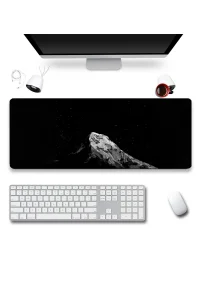 SonicTouch Siyah Dağ Temalı Gamer Oyuncu Dikişsiz Sıvı Geçirmez Klavye Mouse Pad 32x70Cm