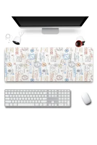 SonicTouch Damga Pulu Koleksiyonu Gamer Oyuncu Dikişsiz Sıvı Geçirmez Klavye Mouse Pad 32x70Cm