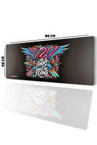 SonicTouch UltraGrand Hayat Kısa Kuşlar Uçuyor Grafiti Xxl Sıvı Geçirmez Gamer Oyuncu Klavye Mouse Pad 40x90Cm