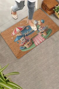 Valerine Life Ay ve Piknik Temalı Welcome Kapı Önü Paspası 45x70cm