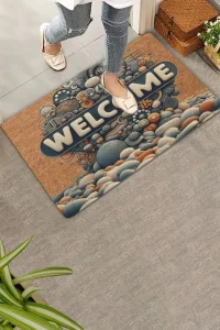 Valerine Life Çakıl Taşları Welcome Kapı Önü Paspası 45x70cm