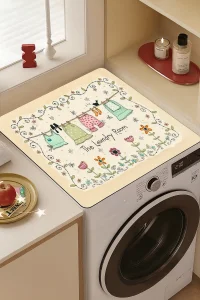Valerine Life Çamaşır ve Kurutma Makinesi Üstü Düzenleyici Matı Örtüsü Kaymaz Sıvı Geçirmez 27CMD251006