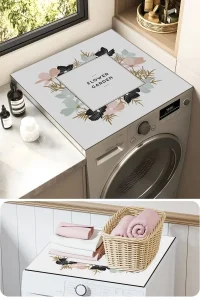 Valerine Life Çamaşır ve Kurutma Makinesi Üstü Düzenleyici Matı Örtüsü Kaymaz Sıvı Geçirmez 27CMD240606