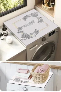 Valerine Life Çamaşır ve Kurutma Makinesi Üstü Düzenleyici Matı Örtüsü Kaymaz Sıvı Geçirmez 27CMD240607