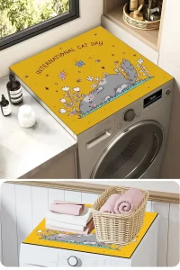 Valerine Life Çamaşır ve Kurutma Makinesi Üstü Düzenleyici Matı Örtüsü Kaymaz Sıvı Geçirmez 27CMD240609