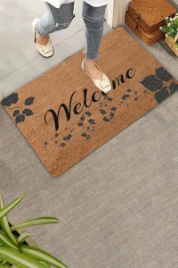 Valerine Life Ceviz Yaprağı Welcome Kapı Önü Paspası 45x70cm