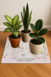 Valerine Life Çiçek Saksı Matı Salon Balkon Bitkileri Zemin Koruyucu Kaymaz Saksı Altlığı 60x60cm 27SAD250620