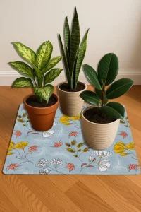 Valerine Life Çiçek Saksı Matı Salon Balkon Bitkileri Zemin Koruyucu Kaymaz Saksı Altlığı 60x60cm 27SAD250622