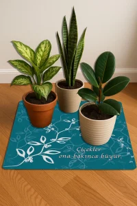 Valerine Life Çiçek Saksı Matı Salon Balkon Bitkileri Zemin Koruyucu Kaymaz Saksı Altlığı 60x60cm 27SAD250623