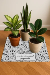 Valerine Life Çiçek Saksı Matı Salon Balkon Bitkileri Zemin Koruyucu Kaymaz Saksı Altlığı 60x60cm 27SAD250624