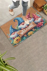 Valerine Life Çiçekler ve Cüceler Welcome Kapı Önü Paspası 45x70cm