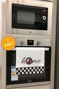 Valerine Life Çilekli Dama Desenli Home Mutfak Kurulama ve Fırın Beyaz El Havlusu %100 Pamuklu 35x50cm 2 Adet