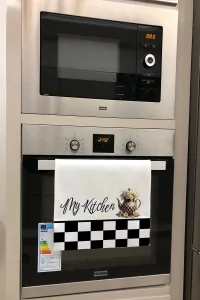 Valerine Life My Kitchen Dama Desenli Papatyalı Mutfak Kurulama ve Fırın Beyaz El Havlusu %100 Pamuklu 35x50cm