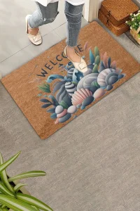 Valerine Life Deniz Feneri Deniz Taşları Welcome Kapı Önü Paspası 45x70cm