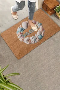 Valerine Life Deniz Kabuklu Welcome Kapı Önü Paspası 45x70cm