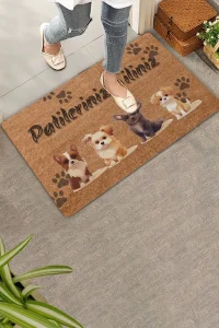 Valerine Life Dörtlü Sevimli Köpekler Patilerinizi Silin Kapı Önü Paspası 45x70cm