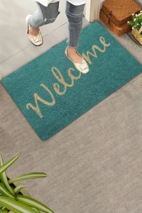 Valerine Life Turkuaz Renkli Welcome Hoş Geldiniz Kapı Önü Paspası 45x70cm