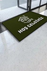 Valerine Life Emlakçı Gayri Menkul Ofisi Zeytuni Yeşili Hoş Geldiniz Kapı Önü Paspası 45x70cm