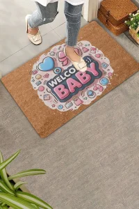 Valerine Life Hoş Geldin Bebek Welcome Yeni Doğan Kapı Önü Paspası 45x70cm