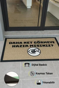 Valerine Life isme Kişiye Firmaya Özel Dijital Baskılı Hoş Geldiniz Dükkan Önü İşyeri Kapı Önü Paspası 50x90cm