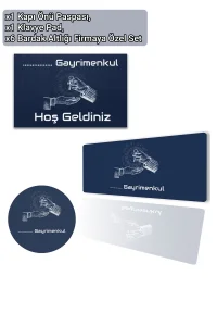 Valerine Life isme Kişiye Firmaya Özel Emlakçı Gayrimenkul Kapı Önü Paspası Klavye Mouse Pad Bardak Altlığı Seti