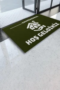 Valerine Life İsme, Kişiye veya Firmaya Özel Emlakçı Gayri Menkul Ofisi Zeytuni Yeşili Hoş Geldiniz Kapı Önü Paspası 45x70cm