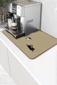 Valerine Life Kahve Makinesi Matı Sıvı Geçirmez Kaymaz Yıkanır Çaycı Çay Espresso Makinesi Pad 35x45cm 27KHD241228