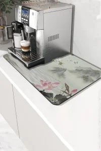 Valerine Life Kahve Makinesi Matı Sıvı Geçirmez Kaymaz Yıkanır Çaycı Çay Espresso Makinesi Pad 35x45cm 27KHD250207