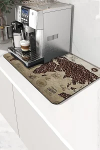 Valerine Life Kahve Makinesi Matı Sıvı Geçirmez Kaymaz Yıkanır Çaycı Çay Espresso Makinesi Pad 35x45cm 27KHD250208