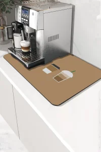 Valerine Life Kahve Makinesi Matı Sıvı Geçirmez Kaymaz Yıkanır Çaycı Çay Espresso Makinesi Pad 35x45cm 27KHD250209