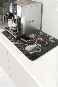 Valerine Life Kahve Makinesi Matı Su Geçirmez Kaymaz Yıkanabilir Çaycı, Çay Espresso Makinesi Pad 35x45cm 27KHD240104
