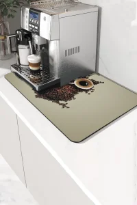 Valerine Life Kahve Makinesi Matı Sıvı Geçirmez Kaymaz Yıkanır Çaycı Çay Espresso Makinesi Pad 35x45cm 27KHD241226