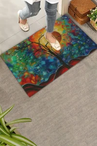Valerine Life Masalsı Güneş Işıltılı Renklerin Dansı Welcome Hoş Geldiniz Kapı Önü Paspası 45x70cm