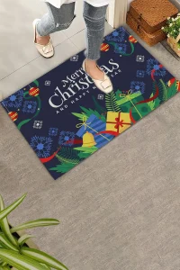 Valerine Life Yılbaşı Hediye Kutulu Kar Taneli Welcome Hoş Geldiniz Kapı Önü Paspası 45x70cm