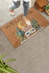 Valerine Life Kaktüs ve Karavan Welcome Kapı Önü Paspası 45x70cm