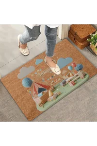 Valerine Life Kamp Piknik Temalı Welcome Kapı Önü Paspası 45x70cm