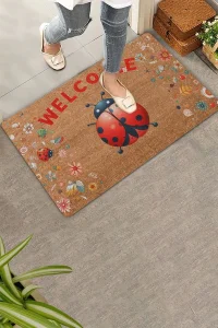 Valerine Life Kırmızı Uğur Böceği Welcome Kapı Önü Paspası 45x70cm