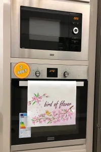 Valerine Life Lezzet Kuşu Pembe Mutfak Kurulama Fırın Beyaz El Havlusu %100 Pamuklu 35x50cm 2 Adet