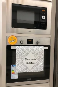 Valerine Life Mutfakta Aşk Var Mutfak Kurulama Fırın Beyaz El Havlusu %100 Pamuklu 35x50cm 2 Adet