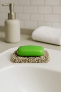 Valerine Life Gri Sabunluk Kaymaz Kıvırcık Lif Dokulu Hızlı Kuruyan Su Tahliyeli Sabun Altlığı 7x11cm 3 Adet