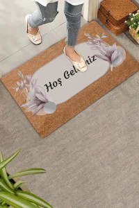 Valerine Life Lotus Çiçeği Pudra Rengi Hoş Geldiniz Kapı Önü Paspası 45x70cm